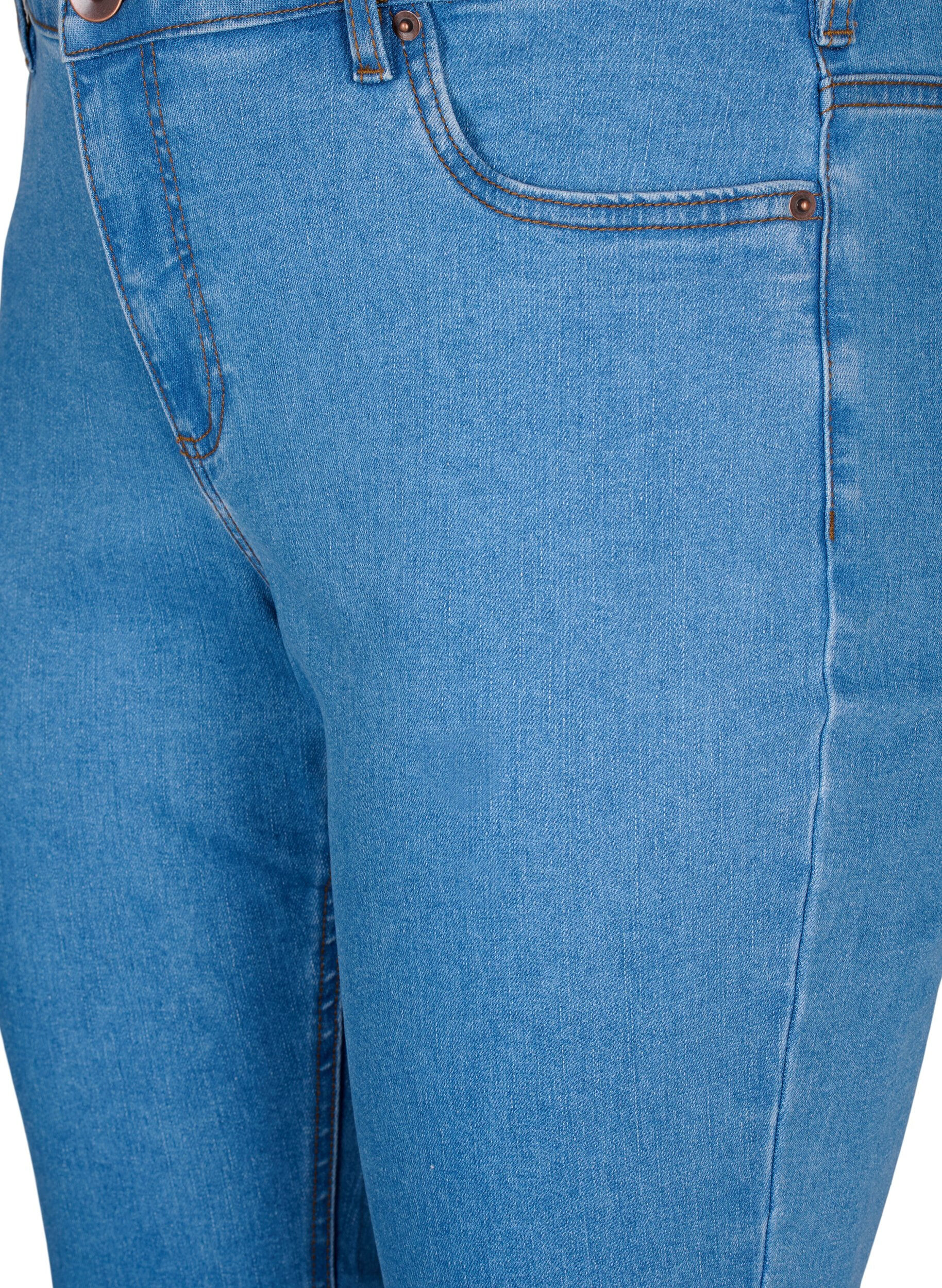 Zizzi Schmal geschnittene Emily Jeans mit Perlen, Light Blue, Packshot image number 2