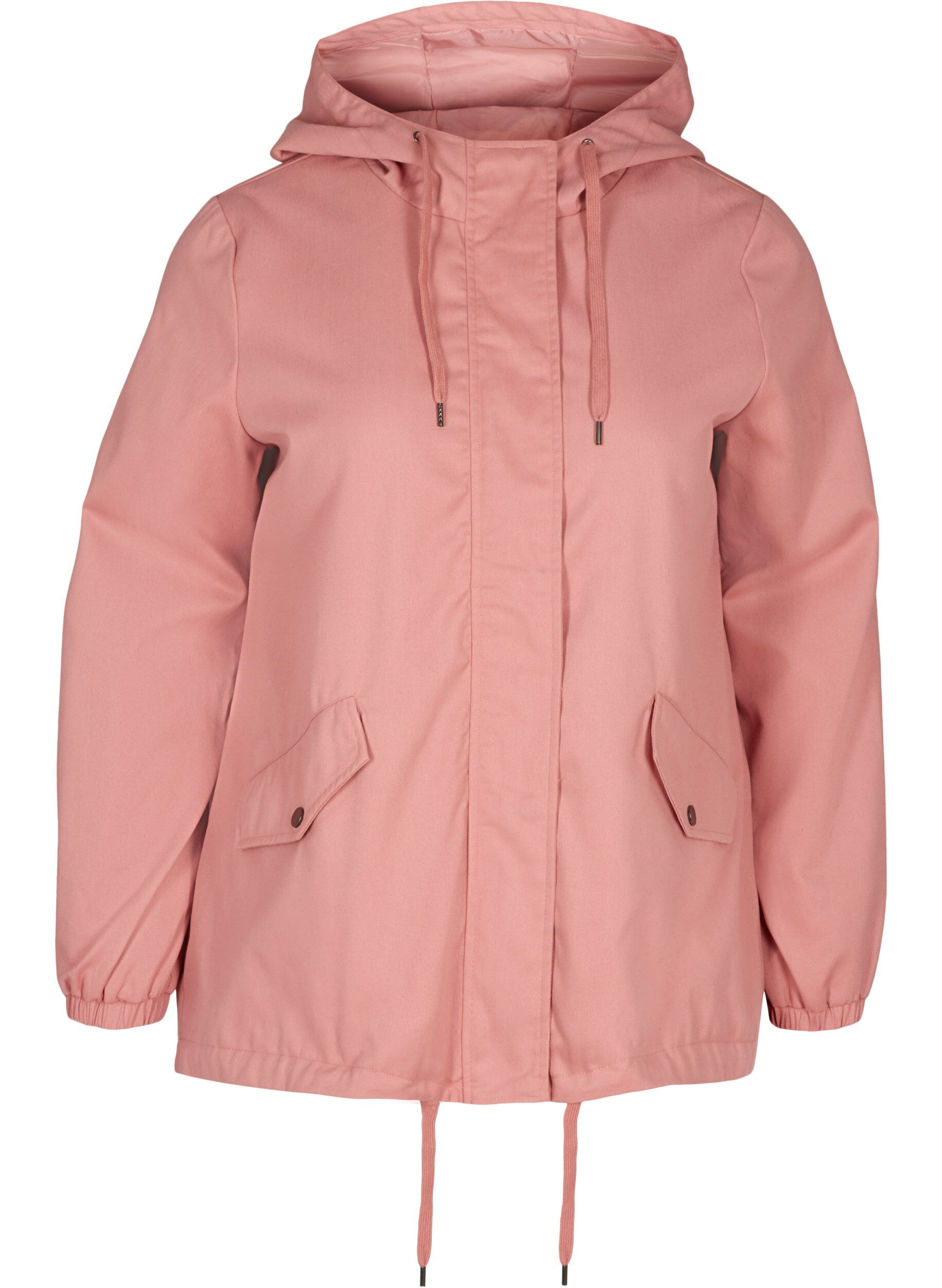 Zizzi Veste courte avec capuche et poches, Ash Rose, Packshot image number 0