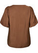 Bluse mit Ballon&auml;rmeln und V-Ausschnitt, Braun, Packshot image number 1