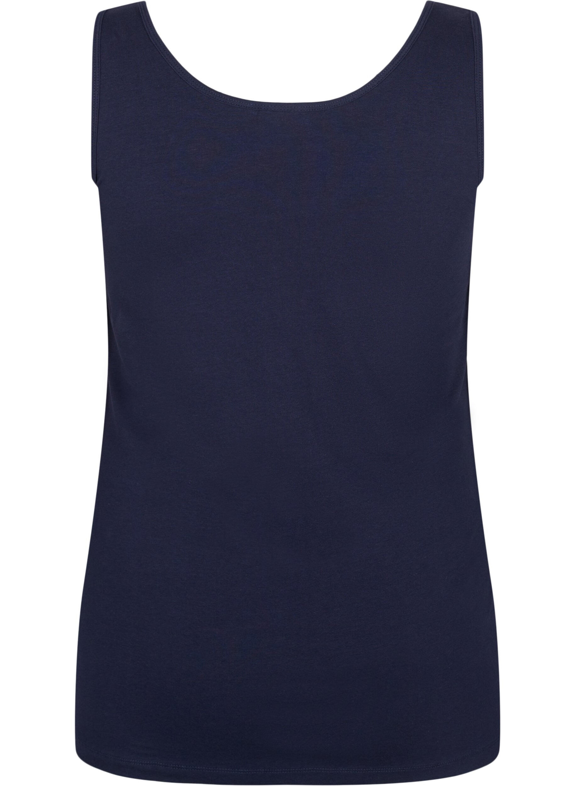 Zizzi Haut basic uni en coton, Bleu, Packshot image number 1