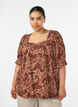 Viskose-Bluse mit Paisley-Print und eckigem Ausschnitt, Braun, Model image number 0