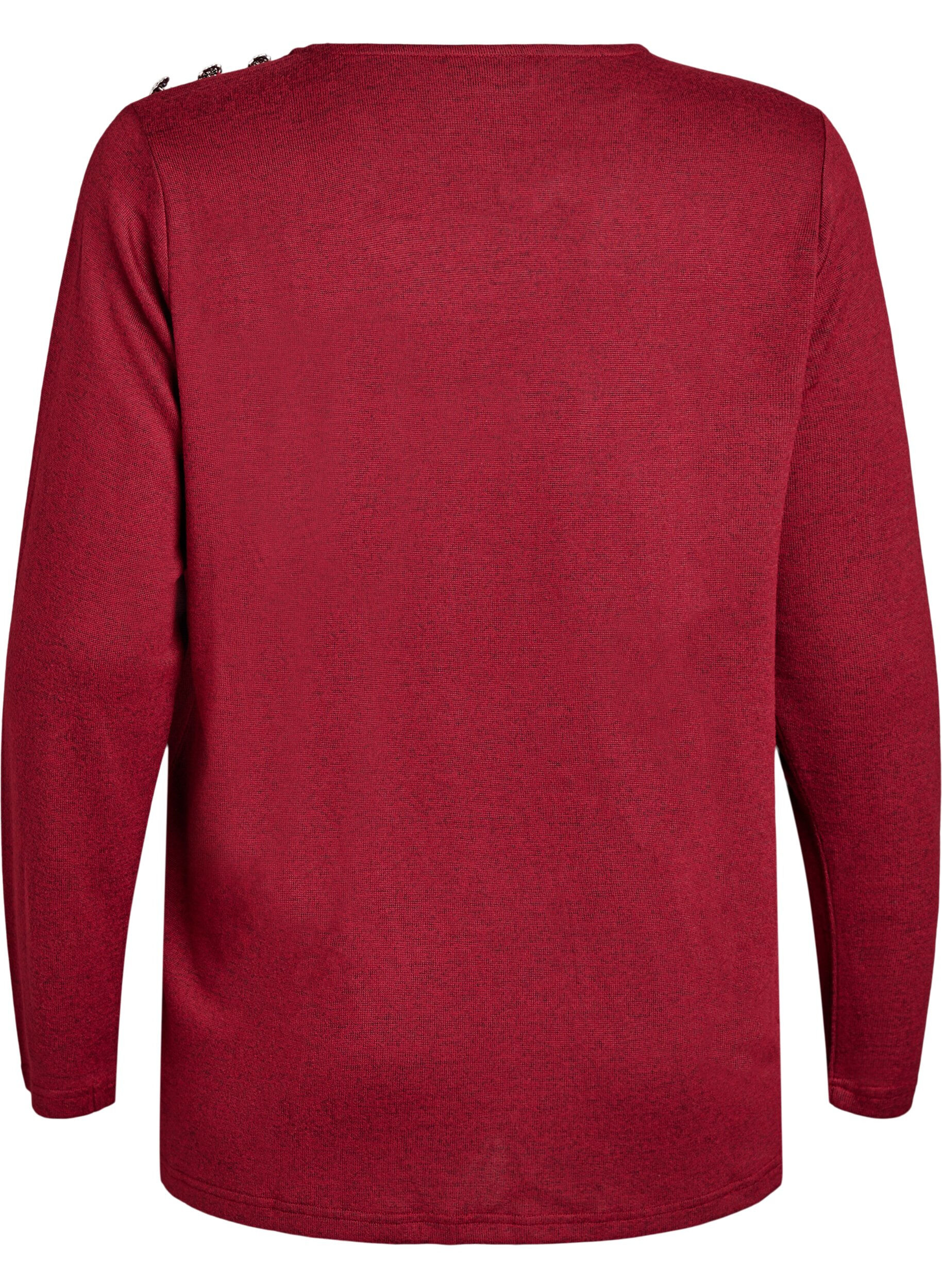 Zizzi Chemisier avec boutons d&eacute;coratifs, Bordeaux, Packshot image number 1