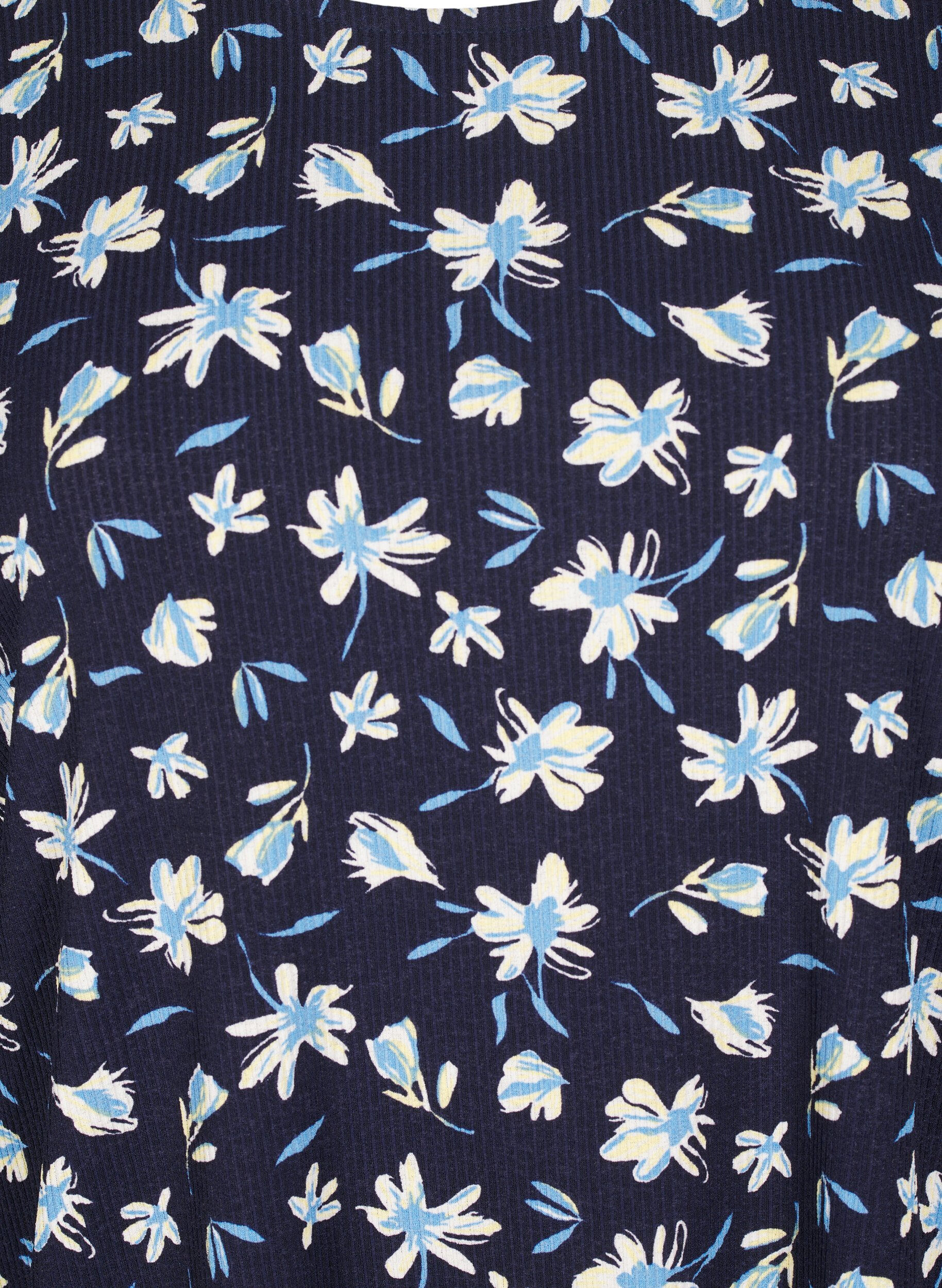 Zizzi Bluse mit langen &Auml;rmeln und gebl&uuml;mtem Print, Blau, Packshot image number 2