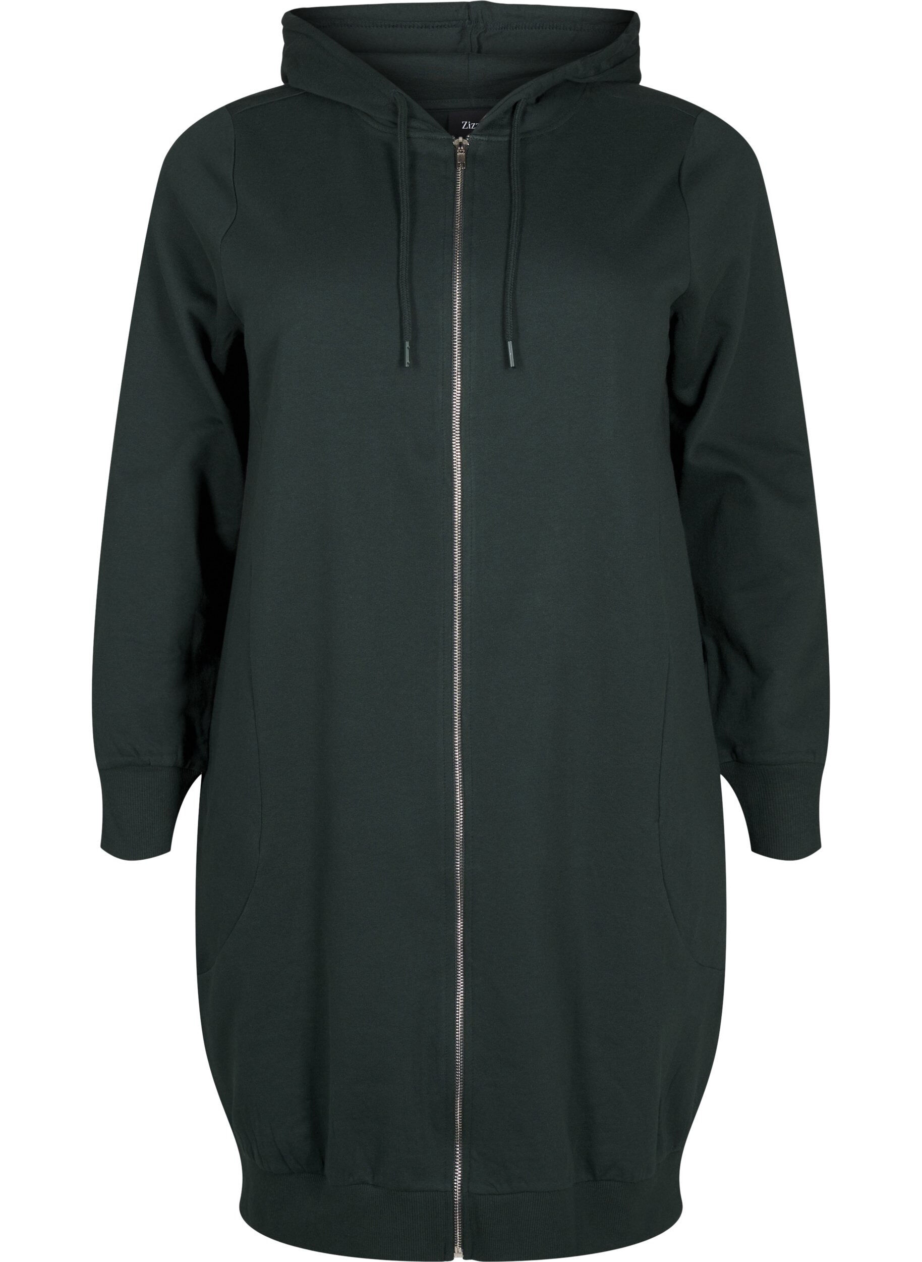 Cardigan &agrave; capuche en coton molletonn&eacute;