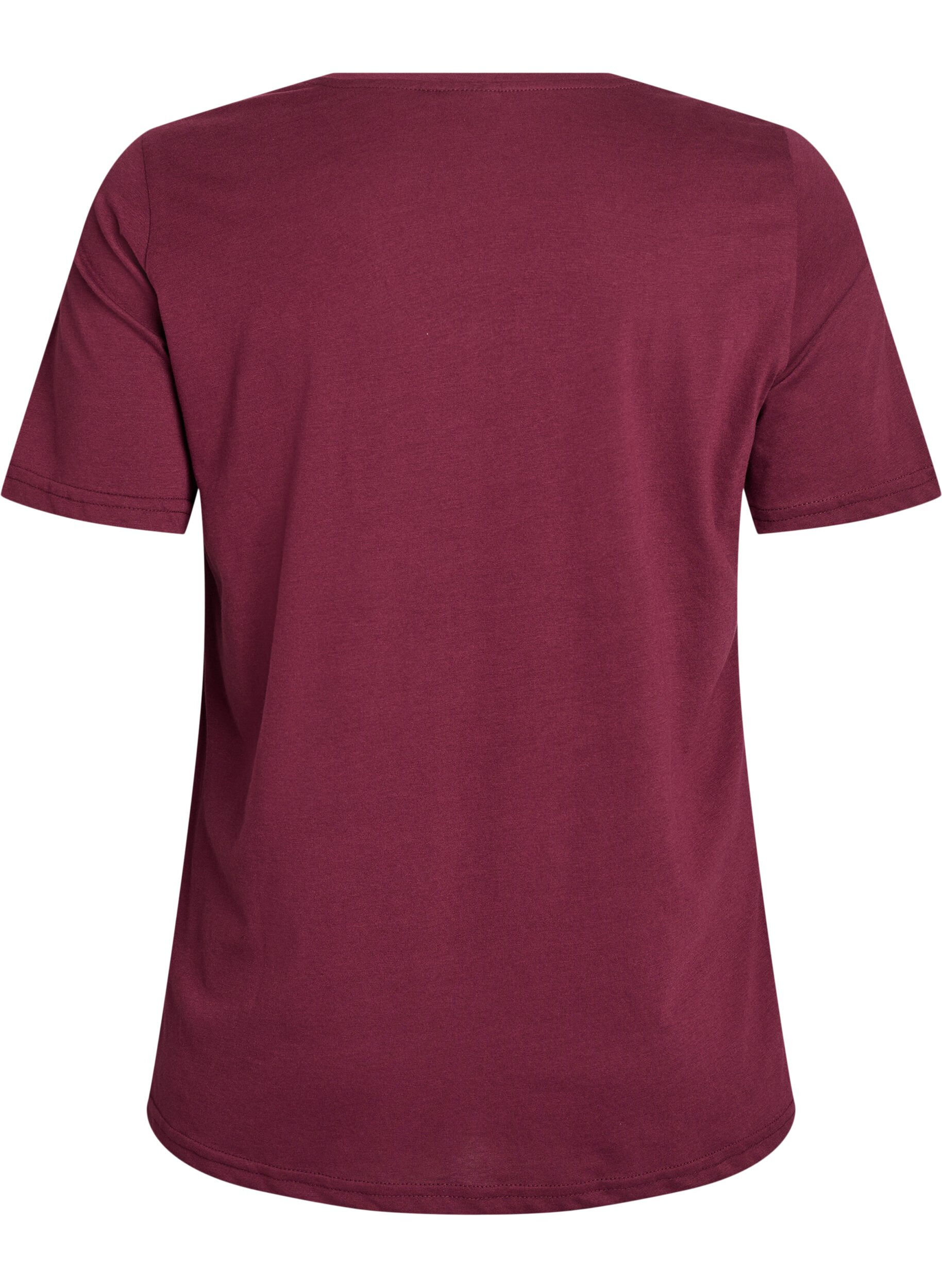 Zizzi T-shirt imprim&eacute;, Bordeaux, Packshot image number 1