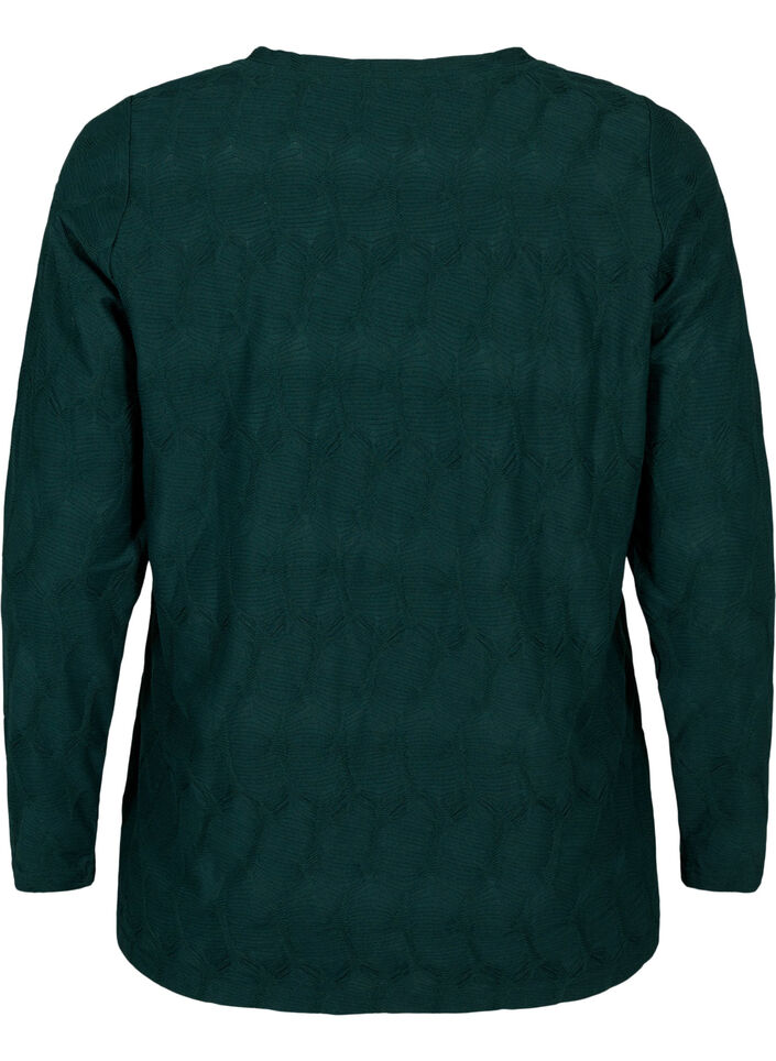 FLASH - Langärmlige Bluse mit Struktur, Scarab, Packshot image number 1