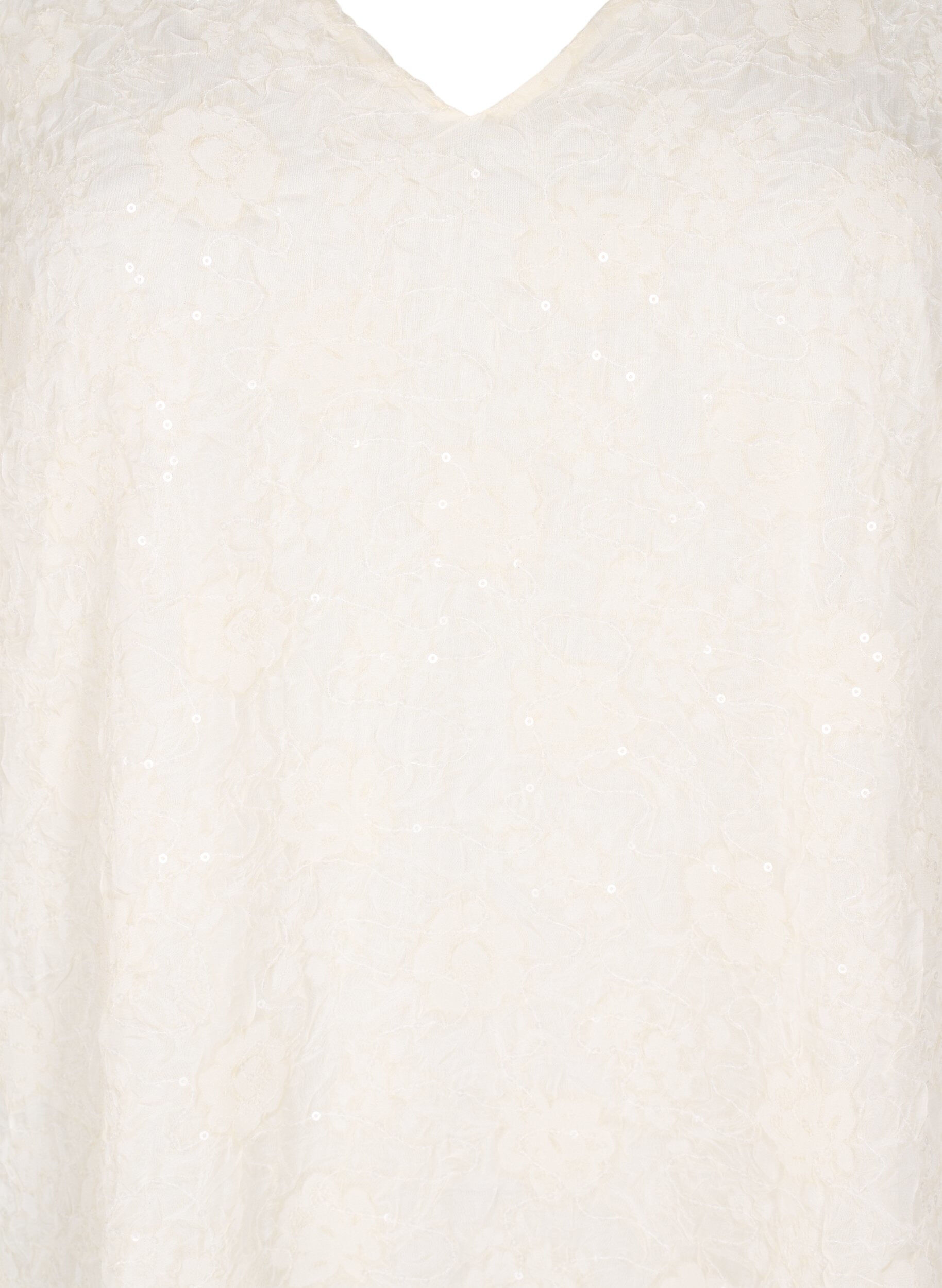 Zizzi Robe de soir&eacute;e courte &agrave; paillettes, Vanille, Packshot image number 2