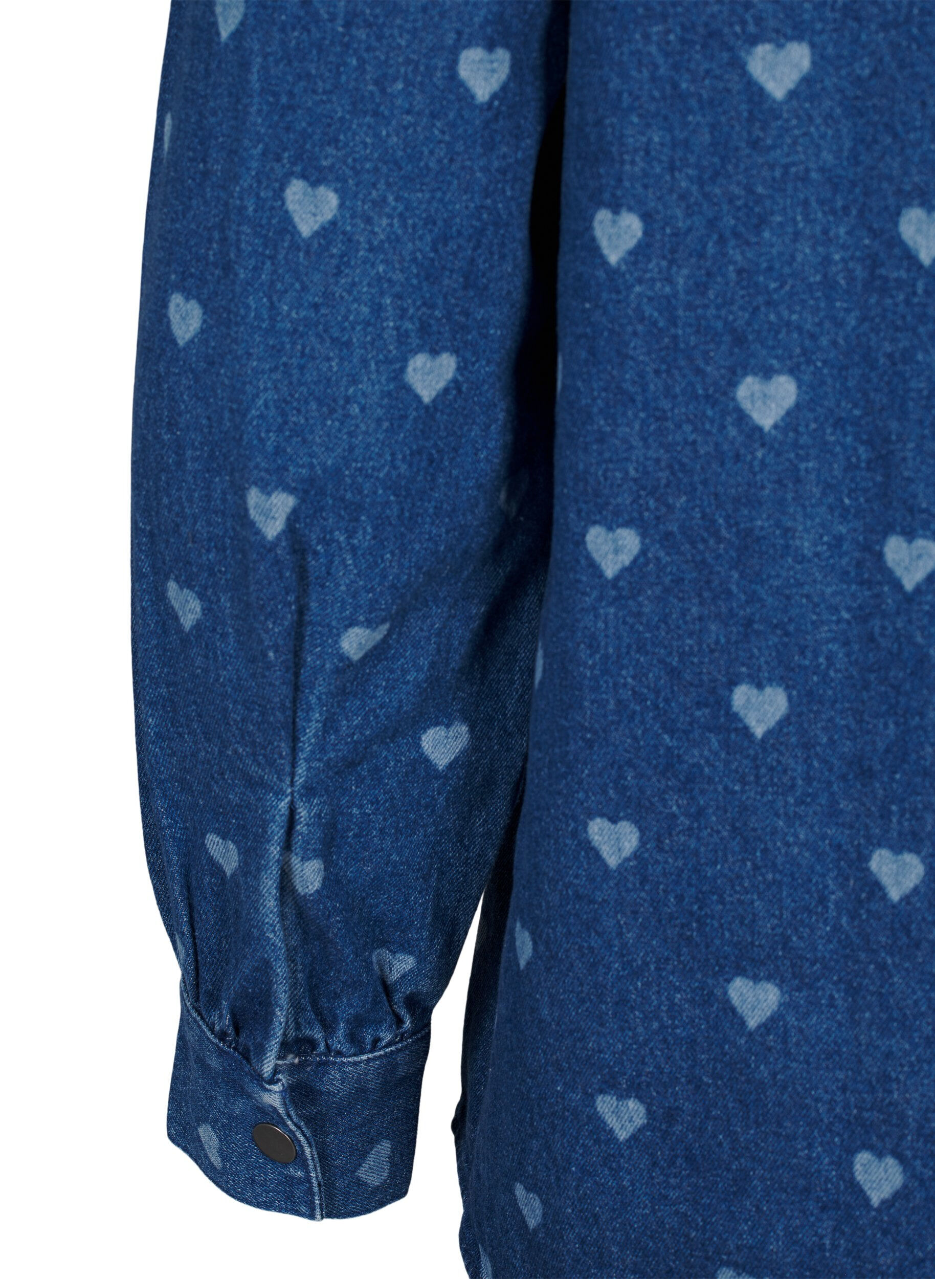 Zizzi Jeanshemd mit Herzen, L. Blue D. W. Heart, Packshot image number 3