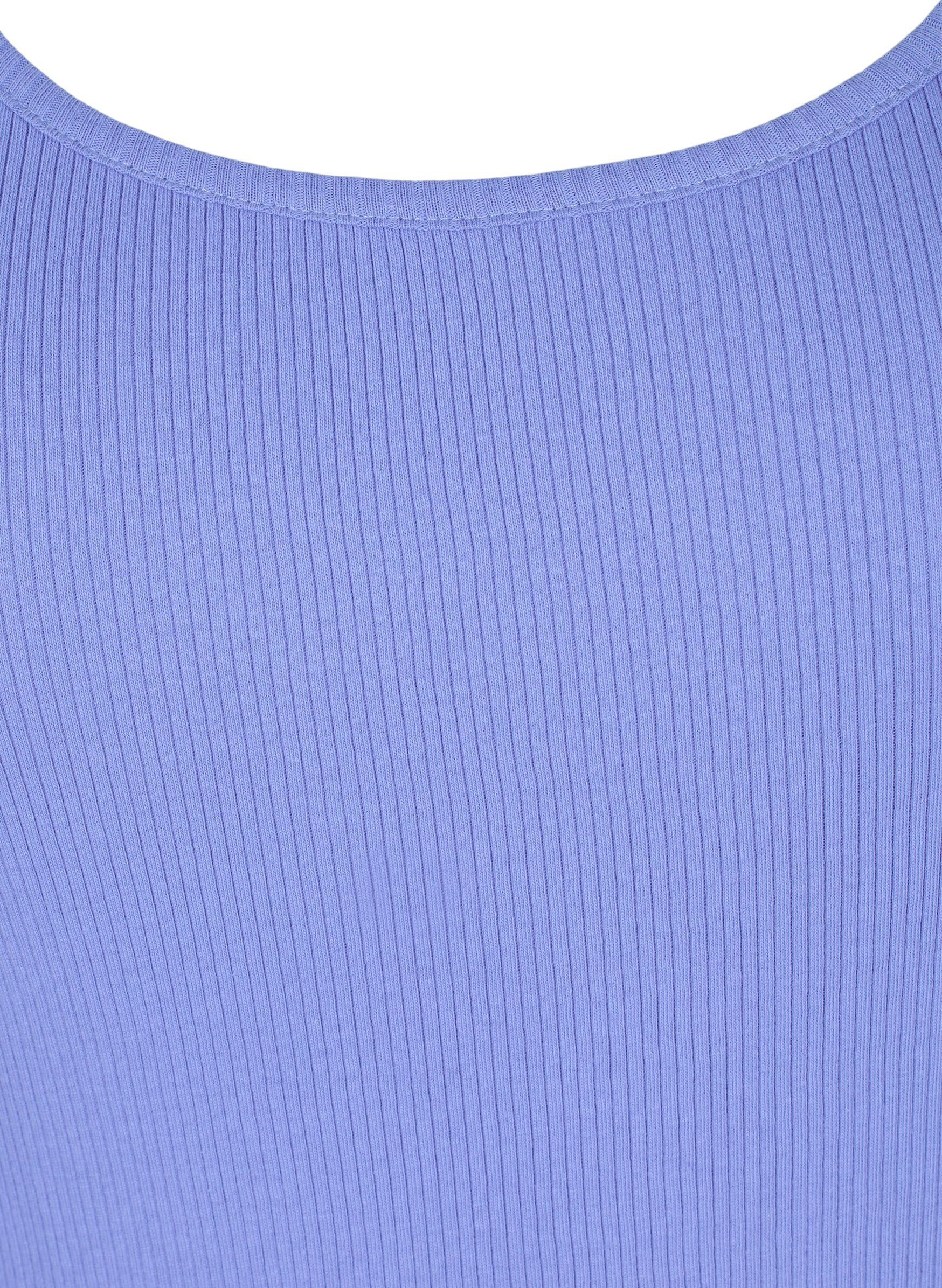 Zizzi 2er-Pack Basic Tanktop in Ripp Optik, Ultramarine/White, Packshot image number 2