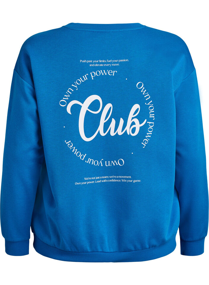 Sweatshirt avec imprim&eacute; texte, Bleu, Packshot image number 1