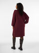 Robe courte en maille avec ourlet ondul&eacute; et fentes, Bordeaux, Model image number 2