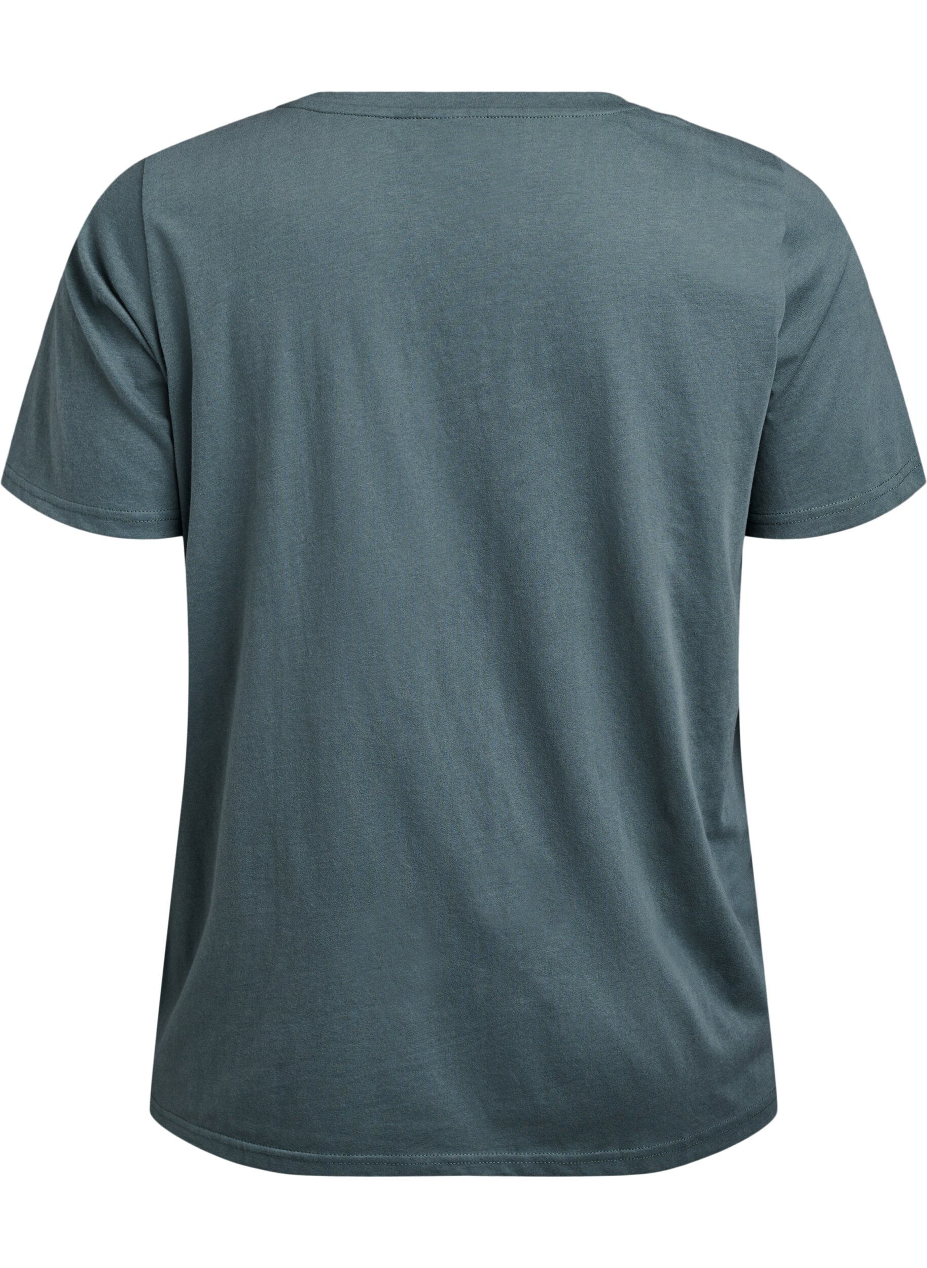 Zizzi T-Shirt mit V-Ausschnitt, Gr&uuml;n, Packshot image number 1
