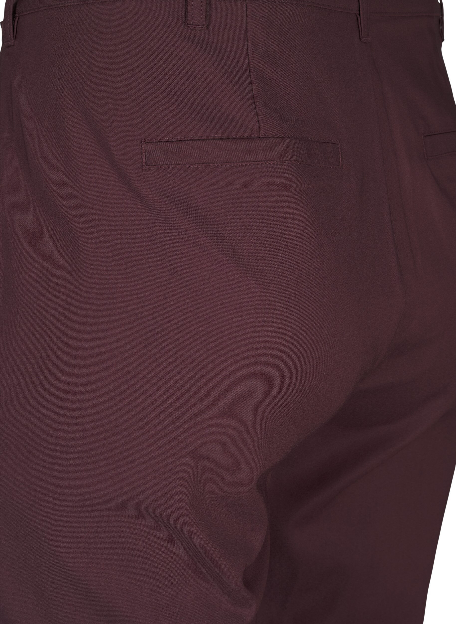 Zizzi Pantalon coupe droite &agrave; taille haute, Bordeaux fonc&eacute;, Packshot image number 3