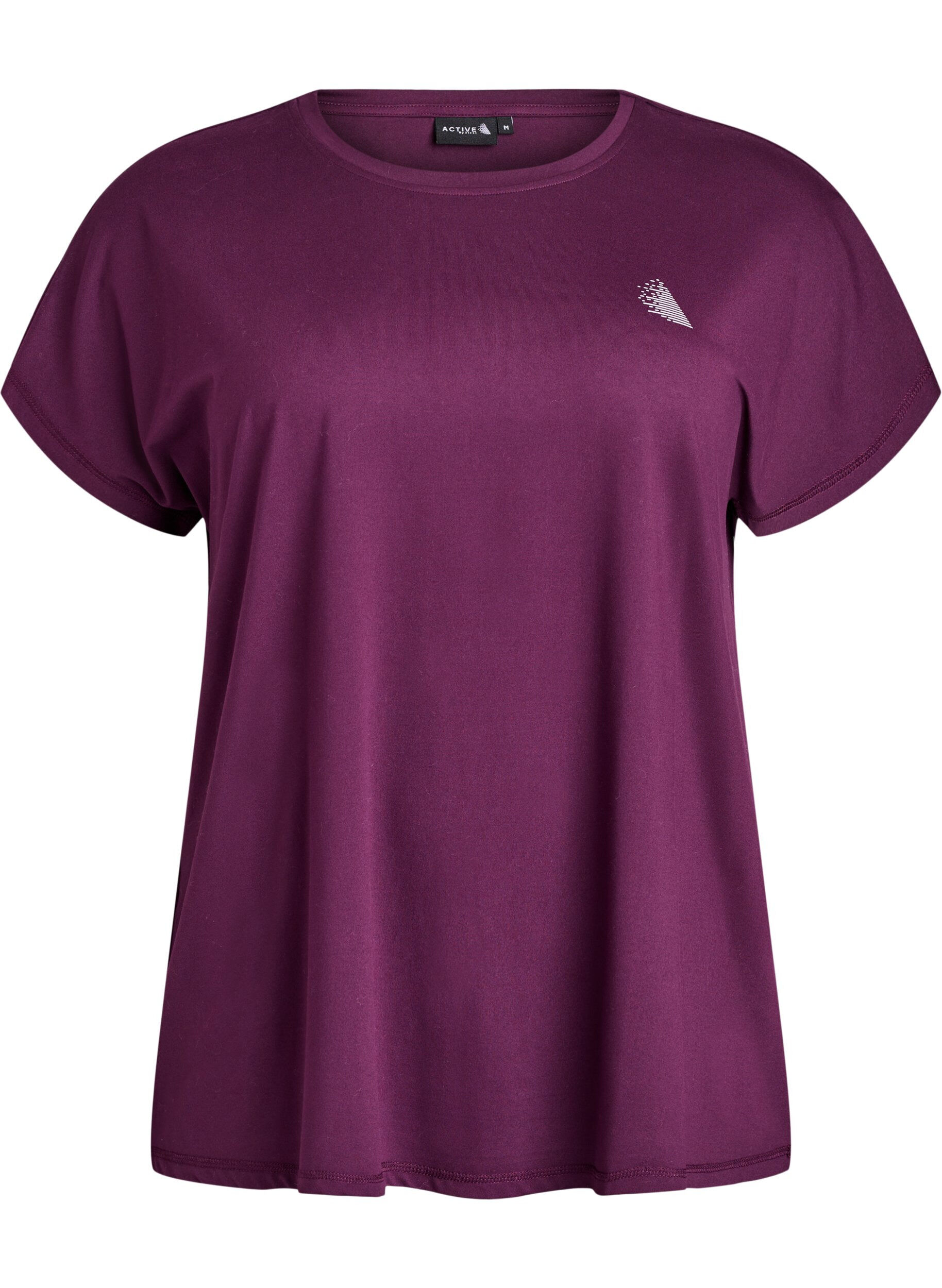 ZizziEinfarbiges Trainings-T-Shirt, Lila, Packshot image number 0