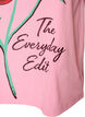 T-shirt en coton avec imprim&eacute; devant, Rose, Packshot image number 3