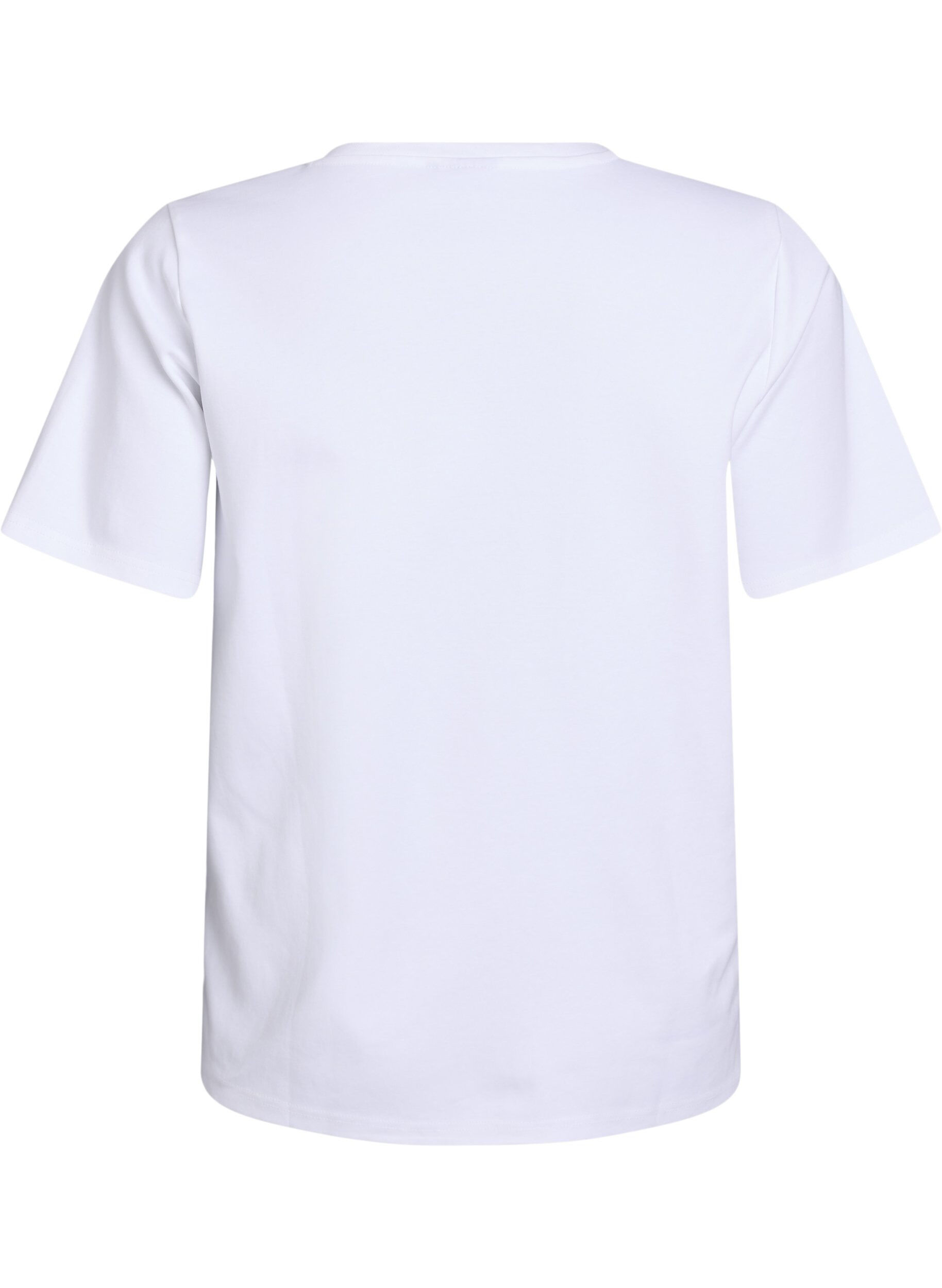 Zizzi Basic-T-Shirt mit V-Ausschnitt aus Bio-Baumwolle, Wei&szlig;, Packshot image number 1