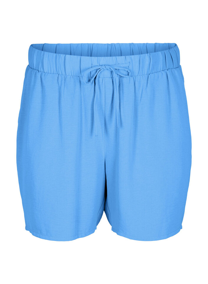 Short avec poches et ceinture &eacute;lastique, Bleu, Packshot image number 0
