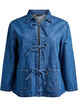 Veste en jean avec nœud de fermeture et poches, Blue Denim, Packshot image number 0