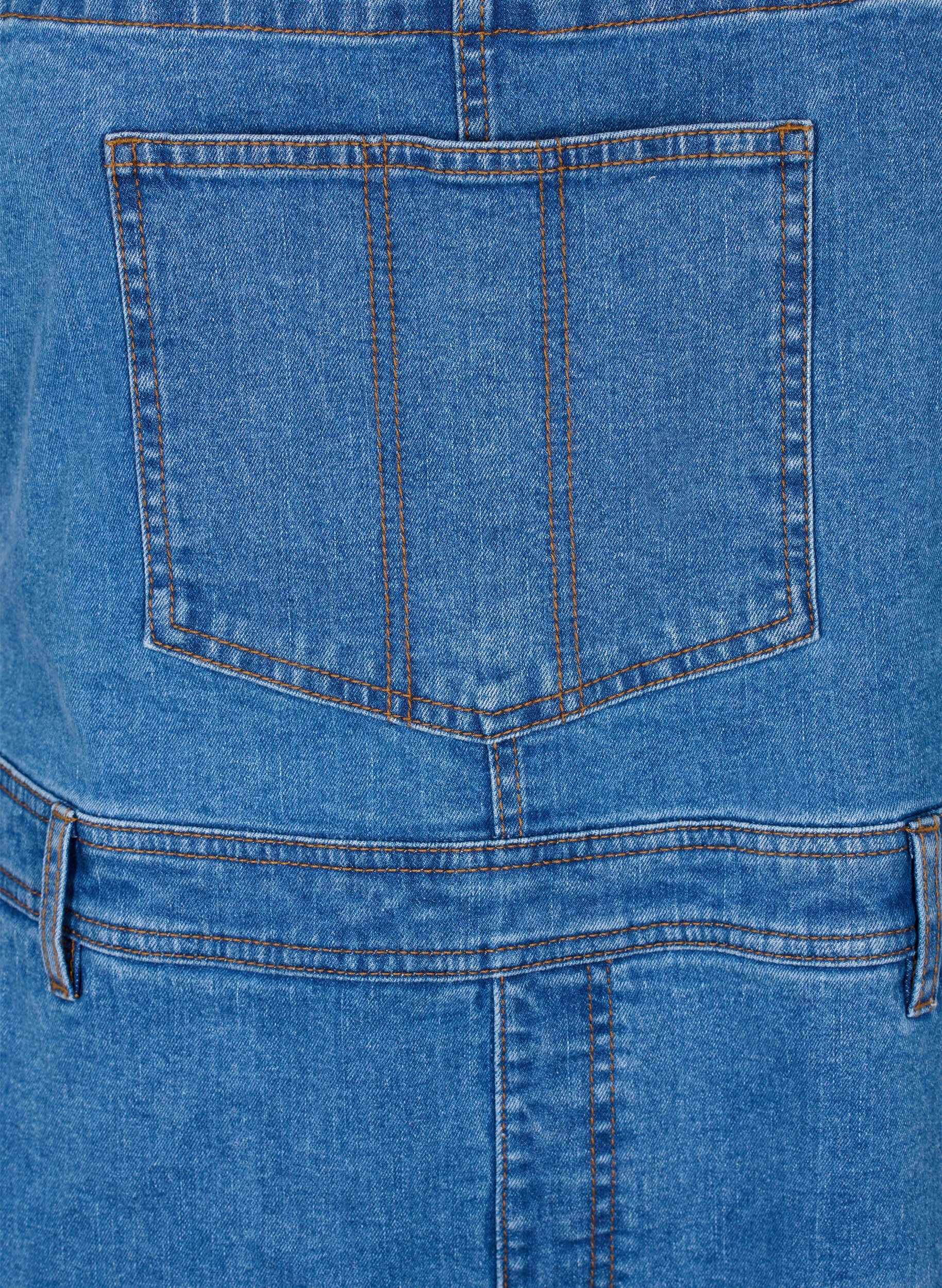Zizzi Denim Overalls Kurze Hosen, Blau, Packshot image number 2