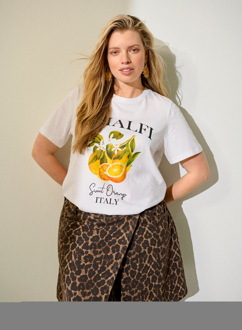 Kurzer Jeansrock mit Leo-Print und A-Linie, Braun, Image image number 0