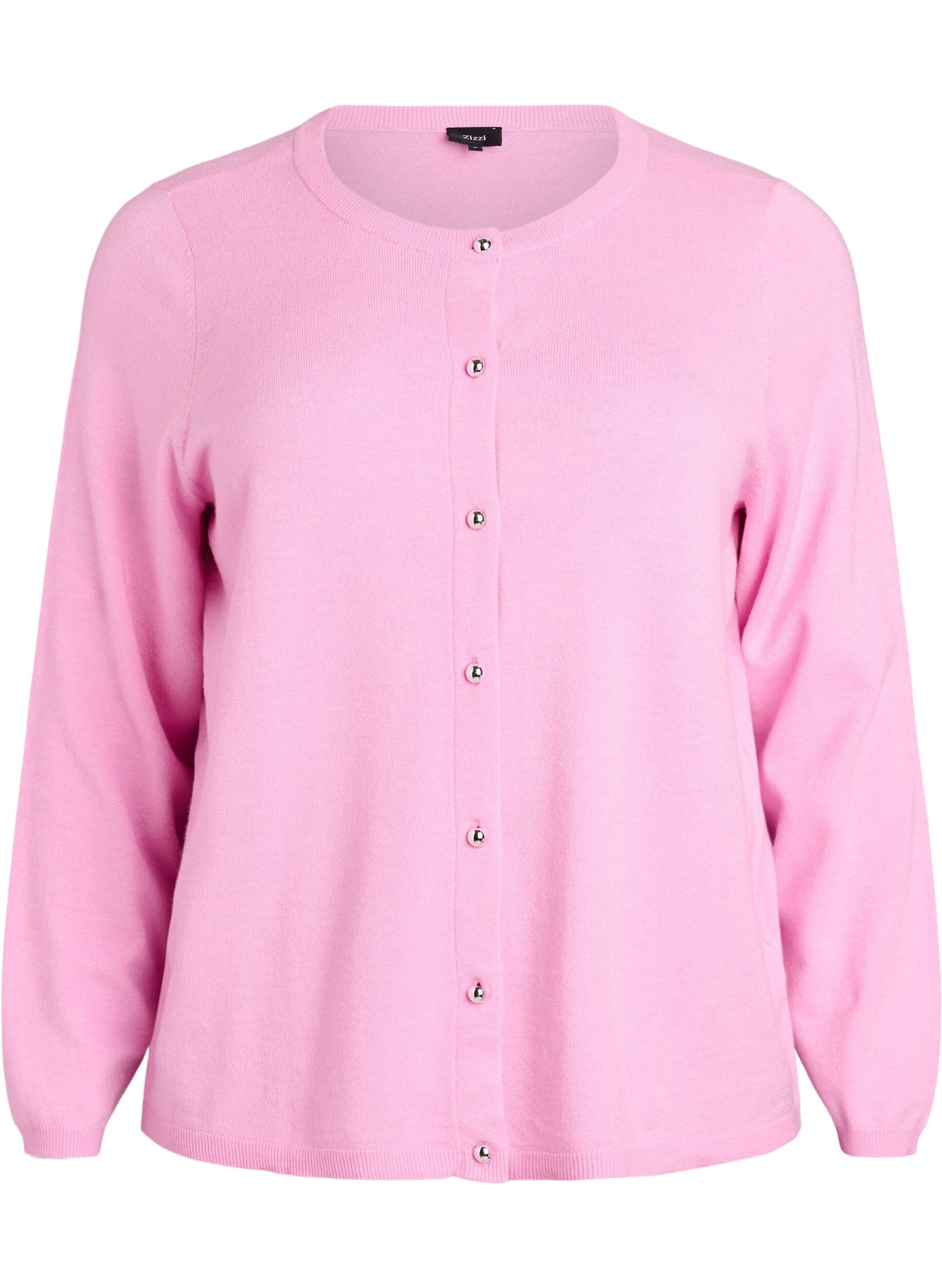 ZizziCardigan mit runden Kn&ouml;pfen, Pink, Packshot image number 0