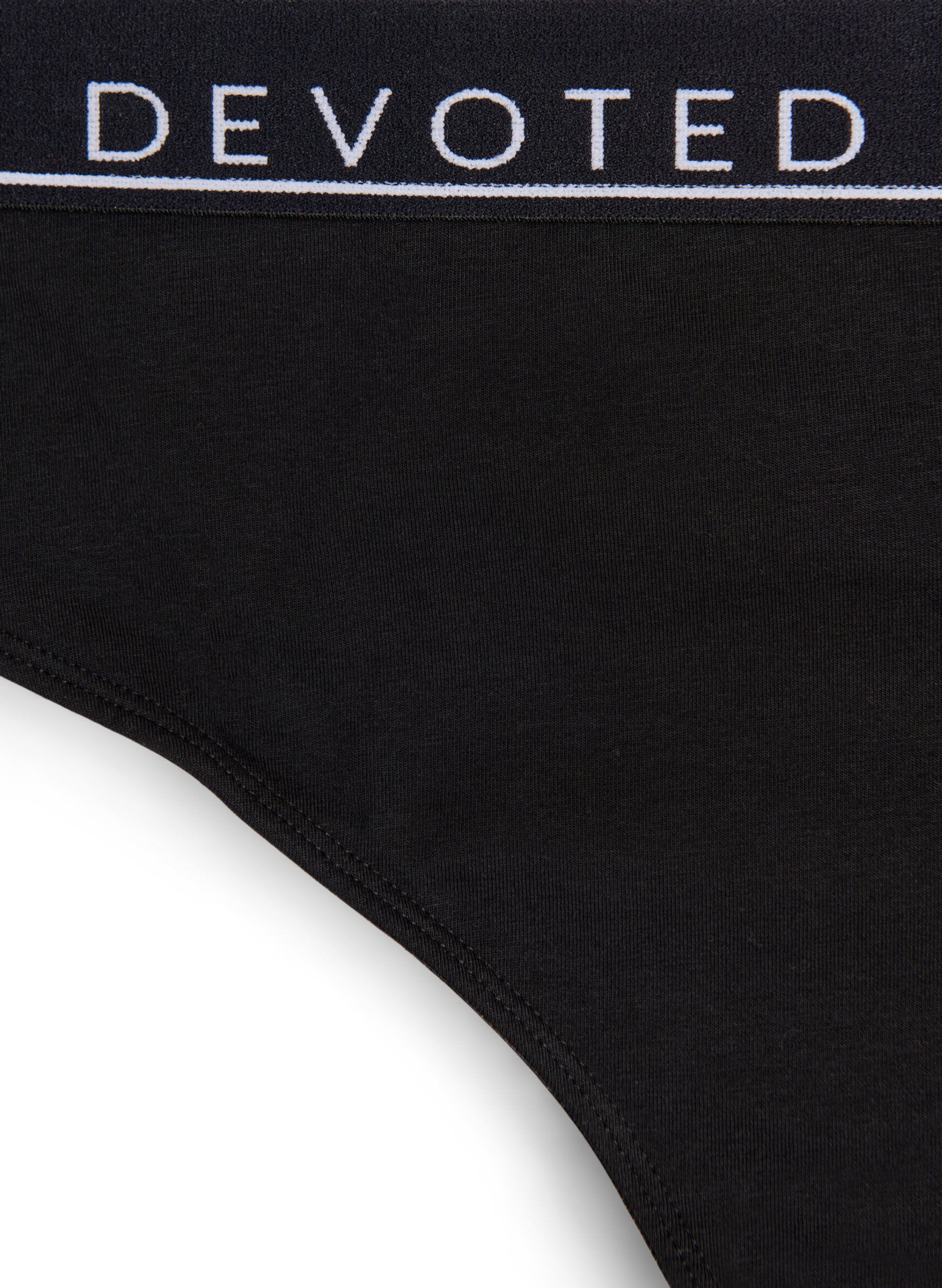 Zizzi Baumwoll-G-String mit regul&auml;rer Taille, Schwarz, Packshot image number 2