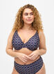 Bas de bikini taille haute avec jambe échancrée, Bleu, Model image number 0