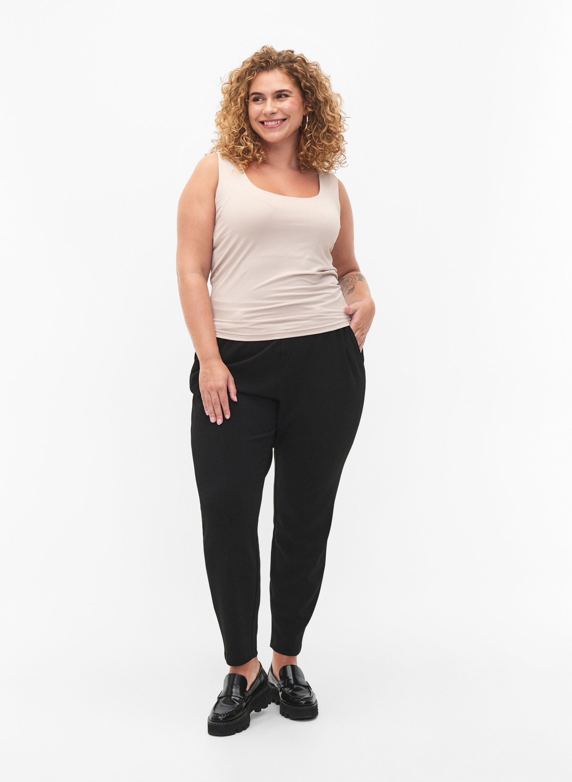 Zizzi Haut r&eacute;versible stretch, Silver Gray, Model image number 3