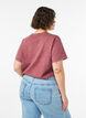 Baumwoll-T-Shirt mit Frontprint und gewaschener Optik, Rot, Model image number 2