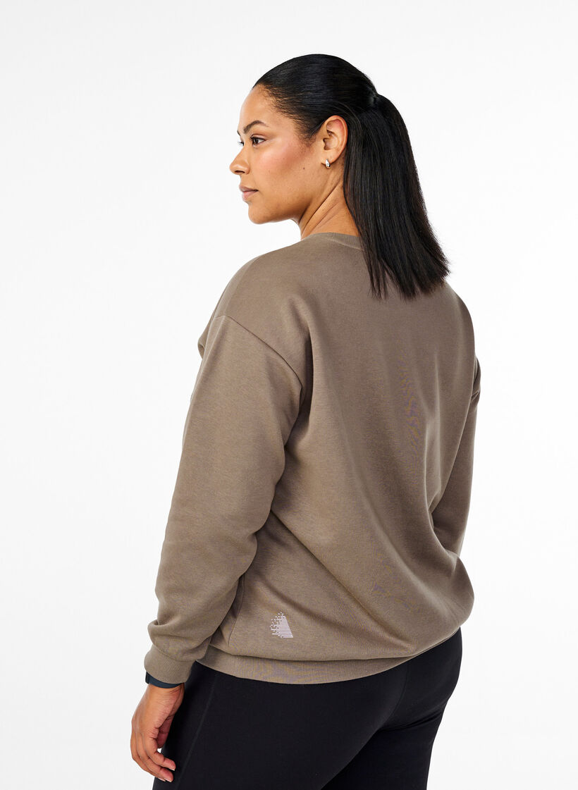 Sweat-shirt à motif, Walnut, Model image number 1