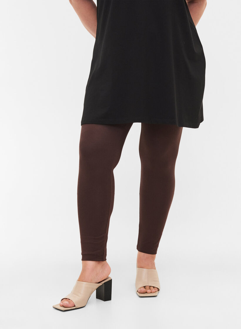 Basic-Leggings aus Viskose, Braun, Model image number 3