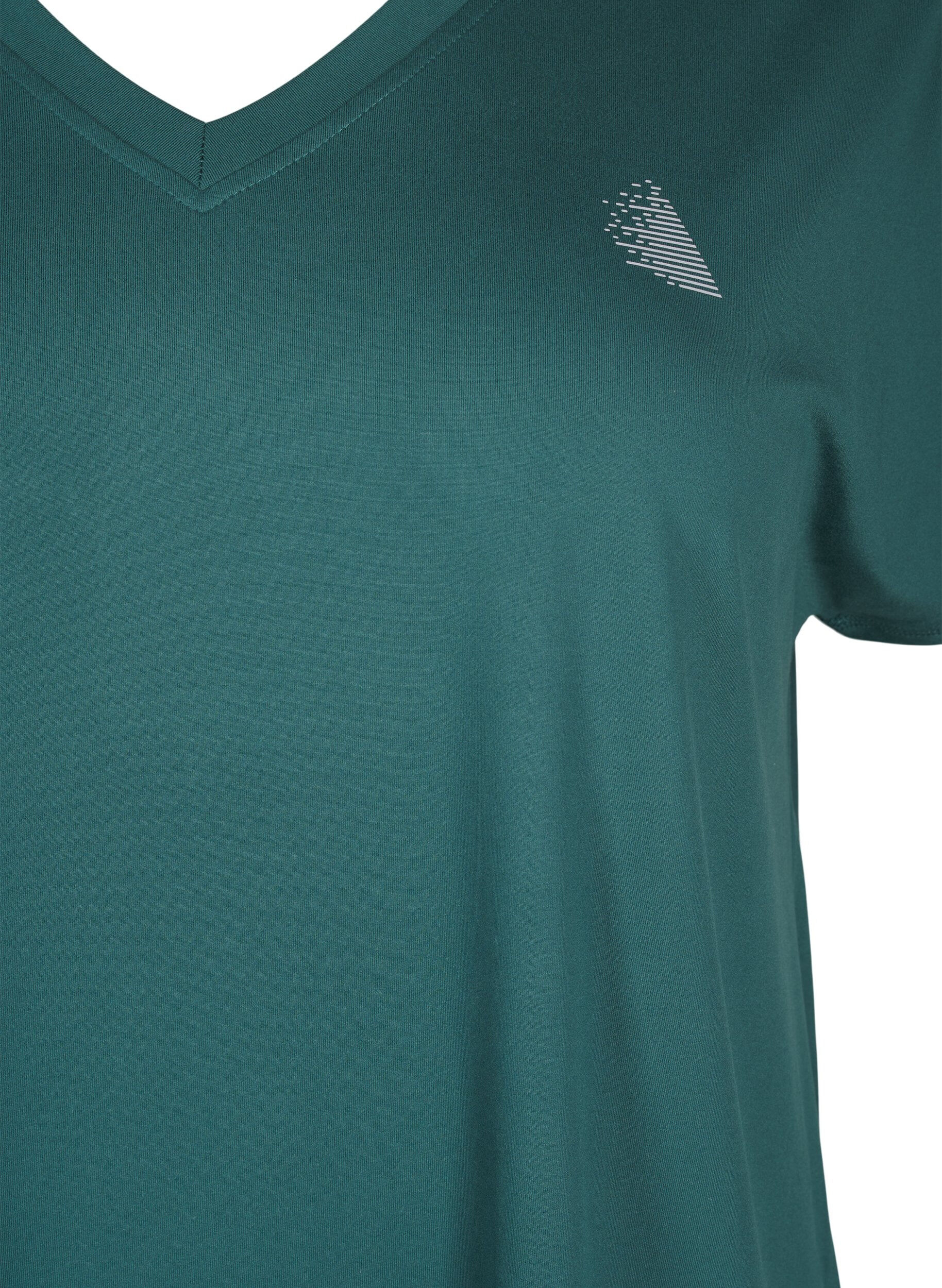 Zizzi T-Shirt f&uuml;r das Training, mit V-Ausschnitt, Bistro Green, Packshot image number 2