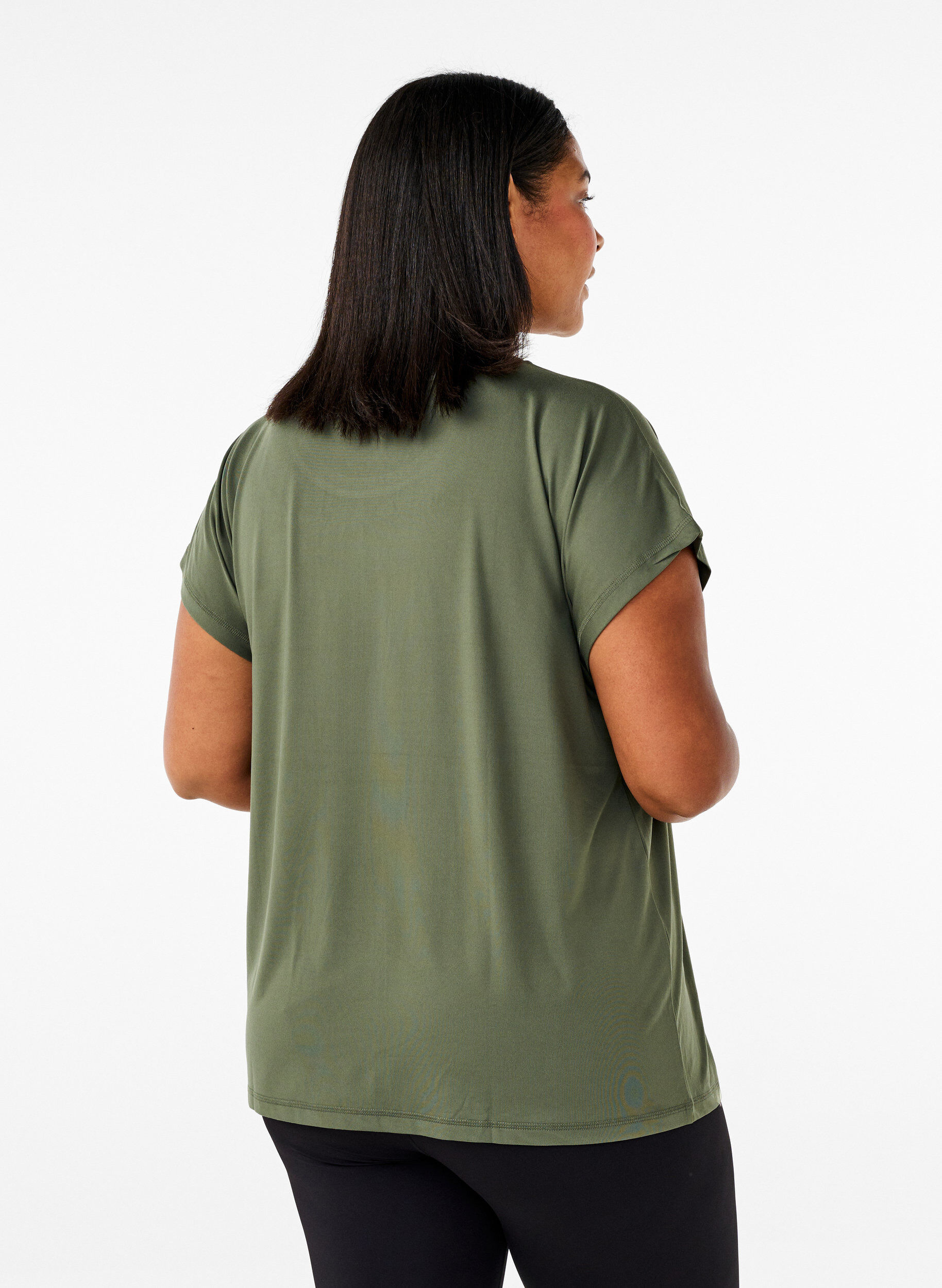 Zizzi T-shirt de sport uni, Vert, Model image number 2