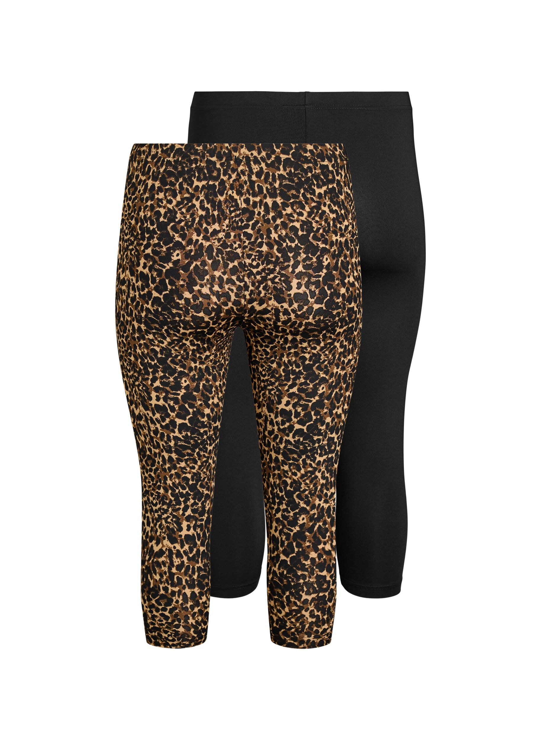 Zizzi Lot de 2 leggings 3/4, Noir, Packshot image number 1