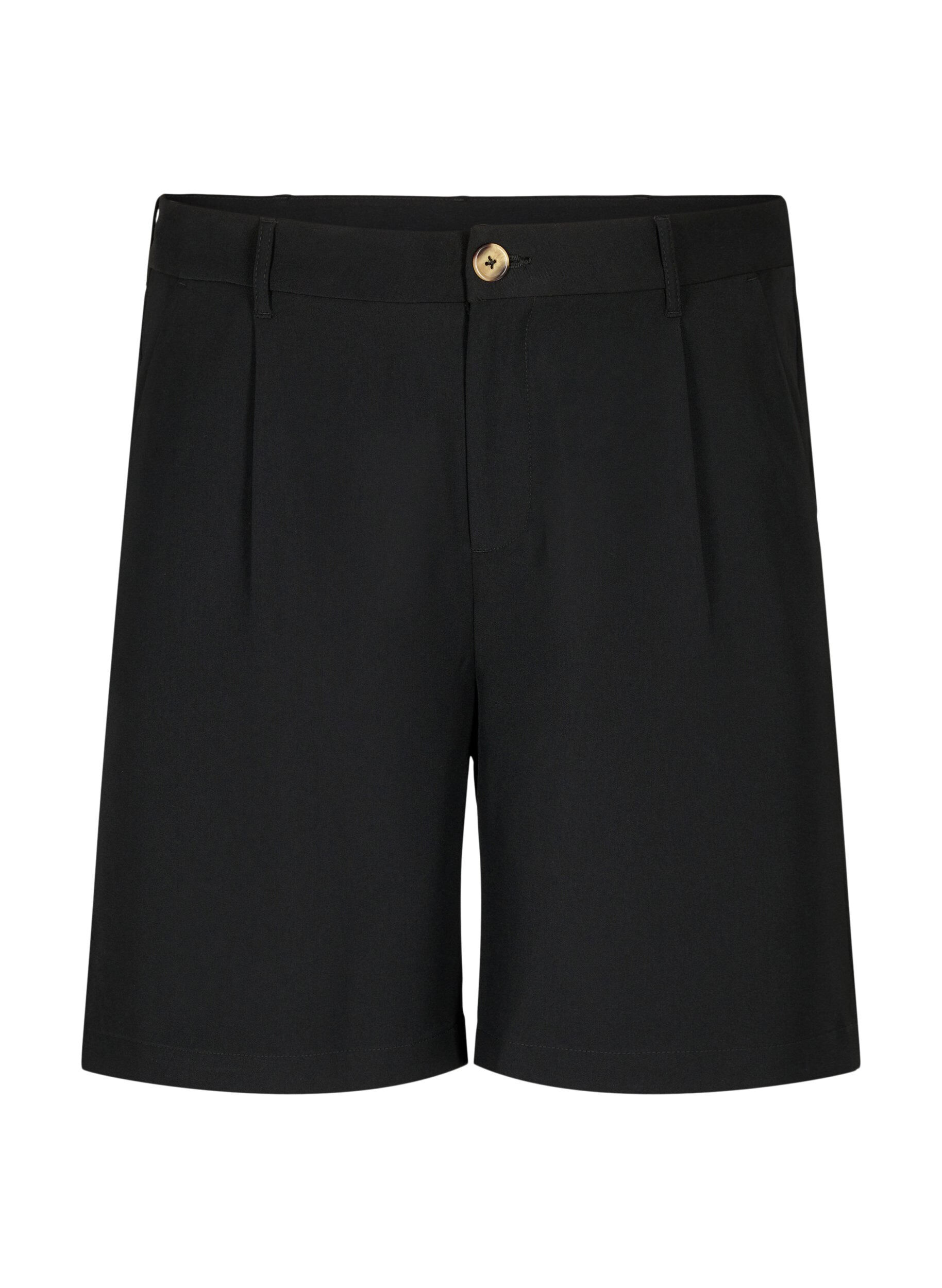 Zizzi Bermuda-Shorts mit hoher Taille, Black, Packshot image number 0