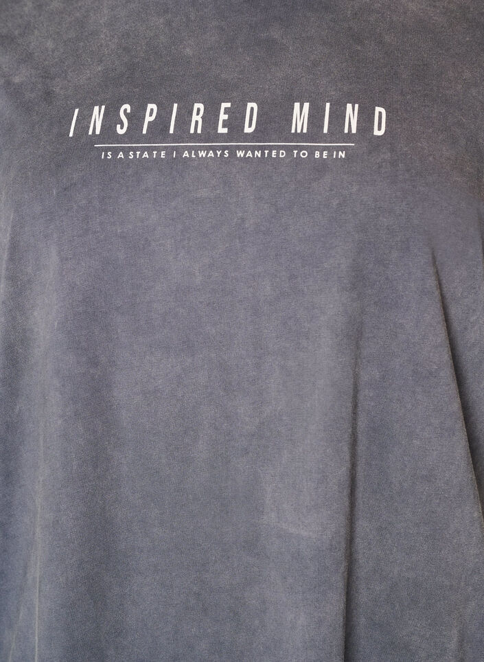 Robe T-shirt ample avec effet d&eacute;lav&eacute;, Gris, Packshot image number 2