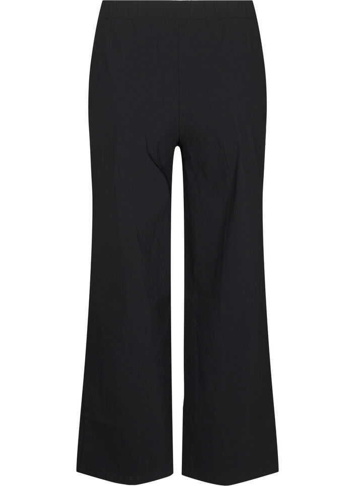 Weit geschnittene Hose mit elastischem Bund, Schwarz, Packshot image number 1