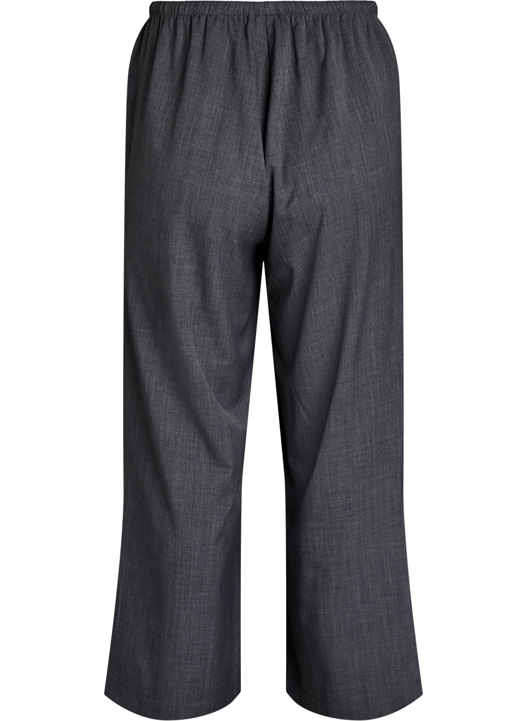 Zizzi Hoch taillierte Hose mit weiten Beinen, Grau, Packshot image number 1