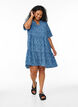 Robe &agrave; manches courtes coupe trap&egrave;ze avec d&eacute;coupes, Bleu, Model image number 1