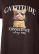 T-shirt en coton avec imprim&eacute; devant, Marron, Packshot image number 2