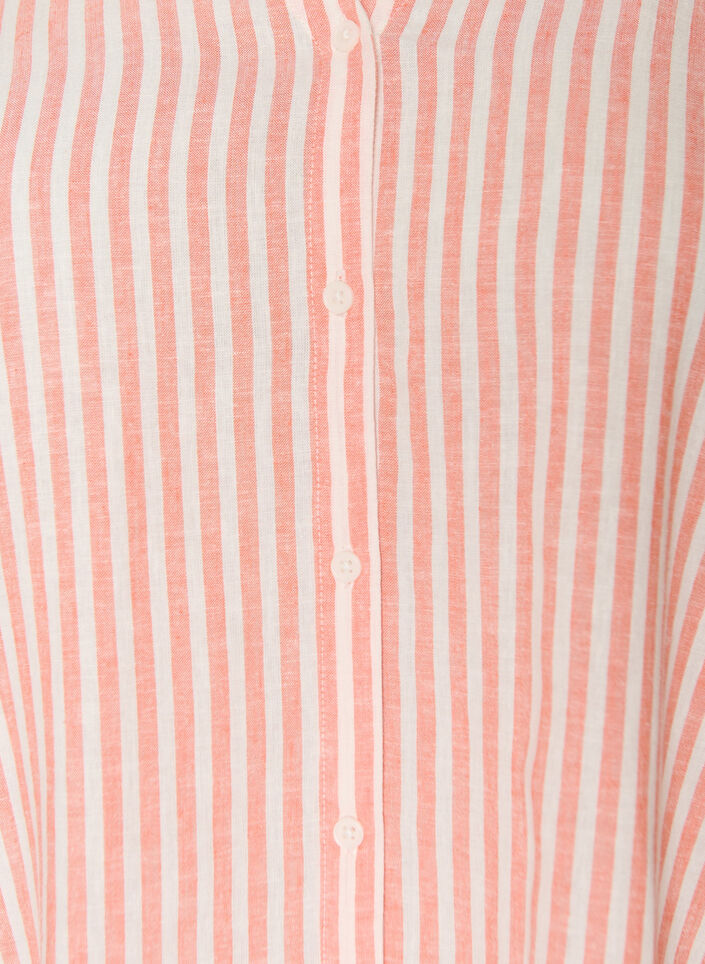 Bluse aus Leinen und Viskose mit V-Ausschnitt, Orange, Packshot image number 2