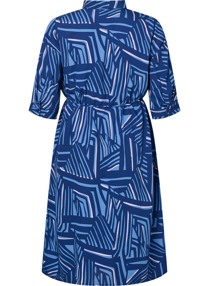 FLASH - Hemdkleid mit Print, Medieval Blue AOP, Packshot image number 1