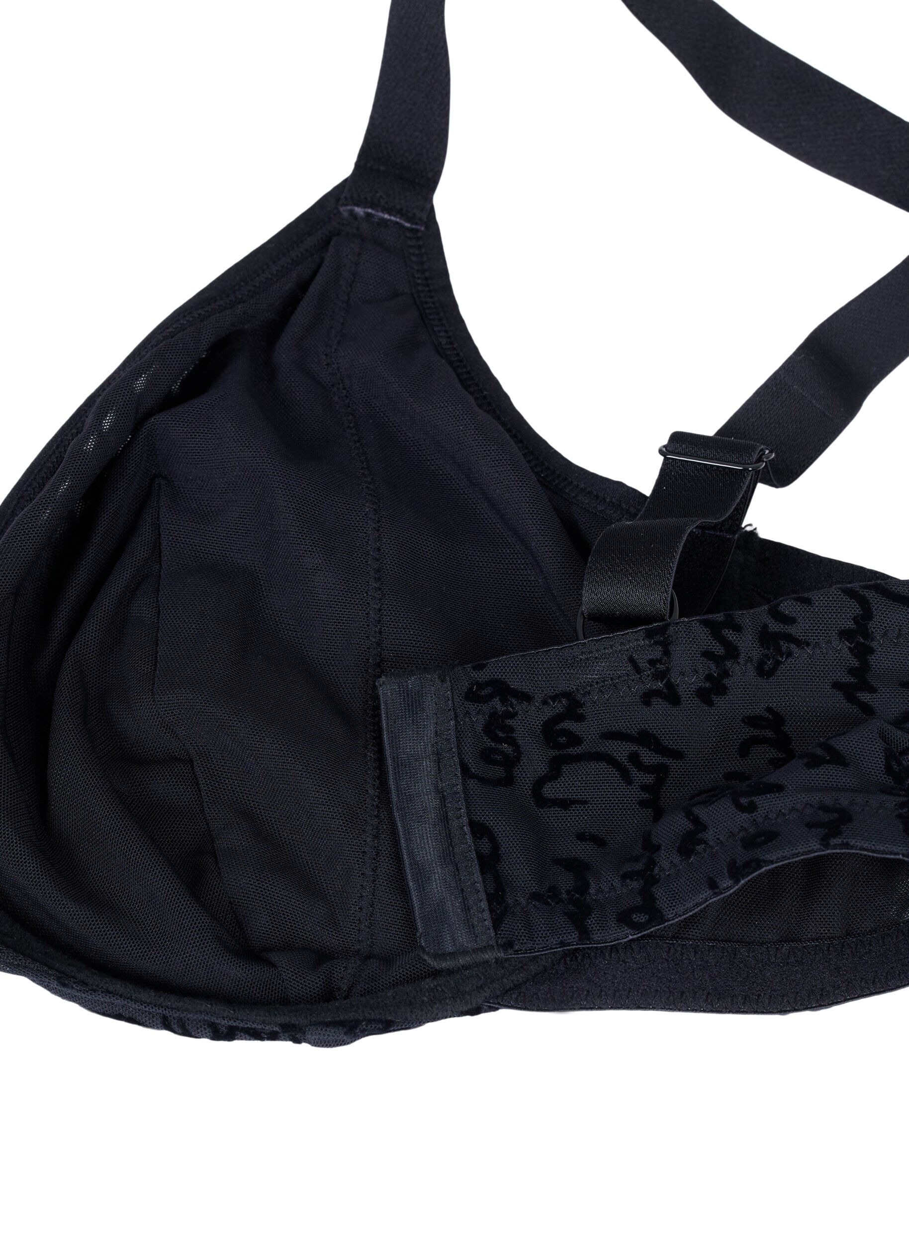 Zizzi Soutien-gorge int&eacute;gral avec texte imprim&eacute;, Black, Packshot image number 3