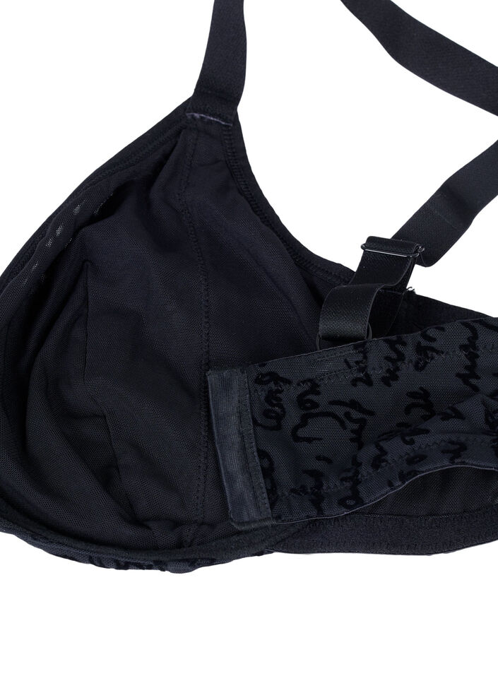 Soutien-gorge intégral avec texte imprimé, Black, Packshot image number 3