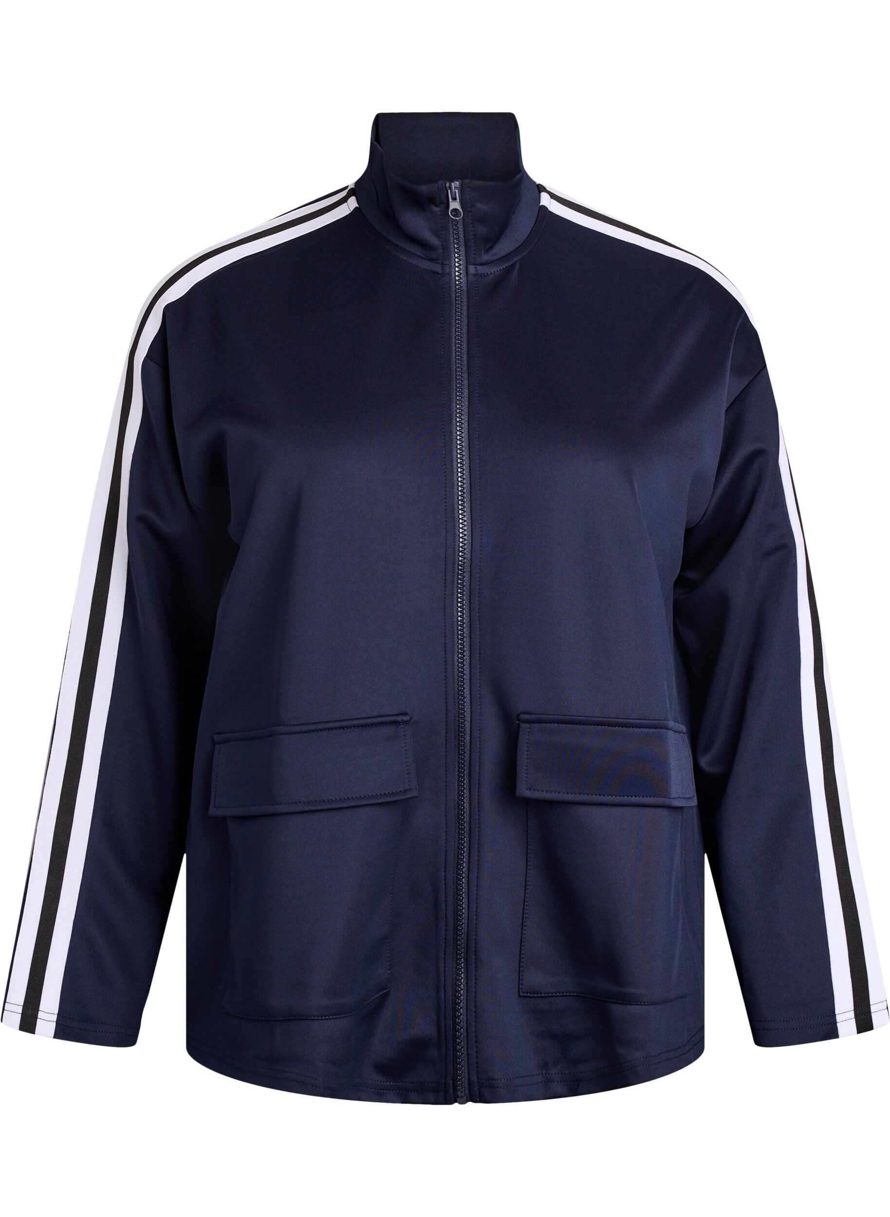 Trainingsjacke mit Streifen und Taschen