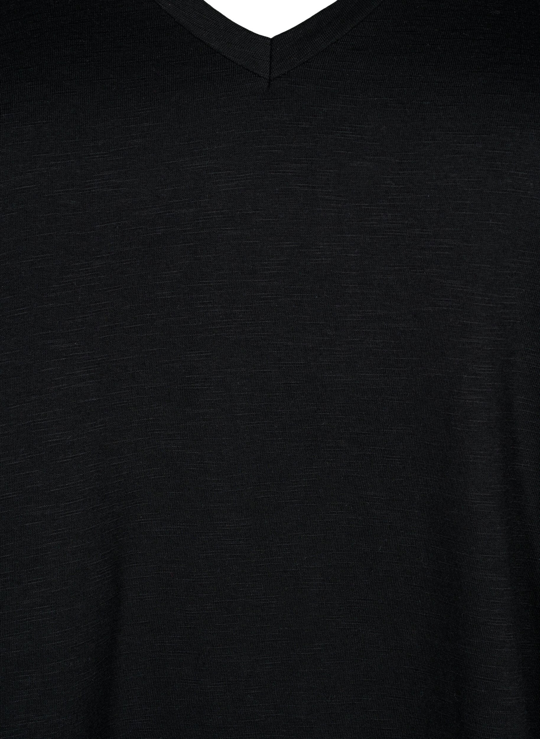 ZizziT-shirt basique &agrave; manches courtes et col en V, Noir, Packshot image number 2