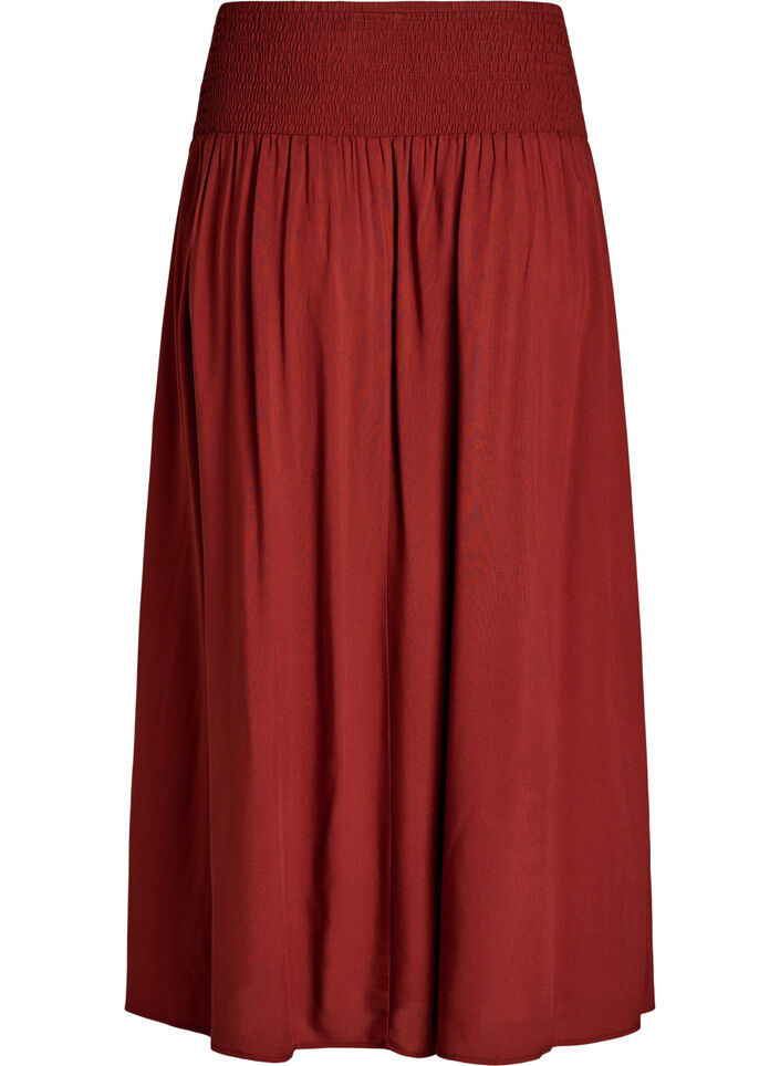 Maxirock aus Viskose mit Smock, Rot, Packshot image number 1