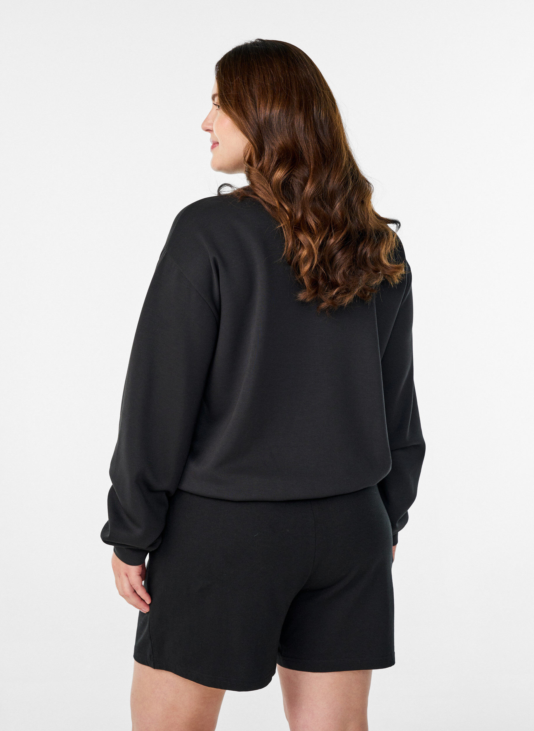 Zizzi Bomber-Cardigan mit Rei&szlig;verschluss, Schwarz, Model image number 2