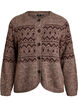 Strickjacke mit Jacquardmuster, Braun, Packshot image number 0