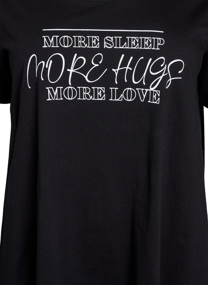 Kurz&auml;rmeliges Nachthemd aus Bio-Baumwolle, Schwarz, Packshot image number 2